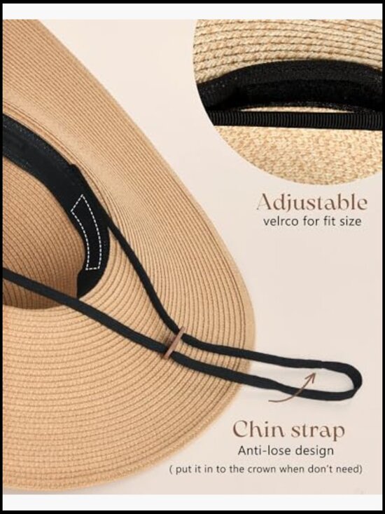Wide Brim Floppy Sun Hat UPF 80 Foldable Packable Summer Beach Boho Chic main image 7